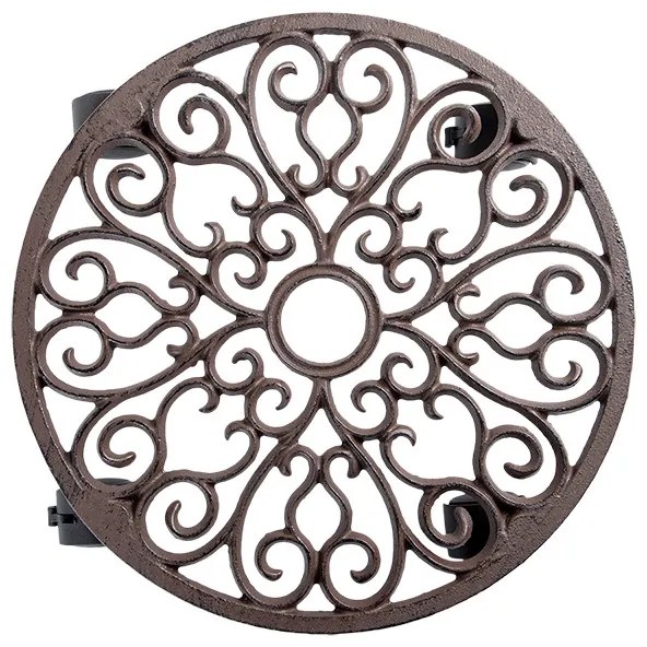 Öntöttvas gurulós virágtartó, 35 cm átmérőjű