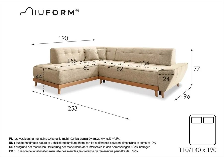 Türkiz kinyitható sarokkanapé (bal oldali) Dazzling Daisy – Miuform