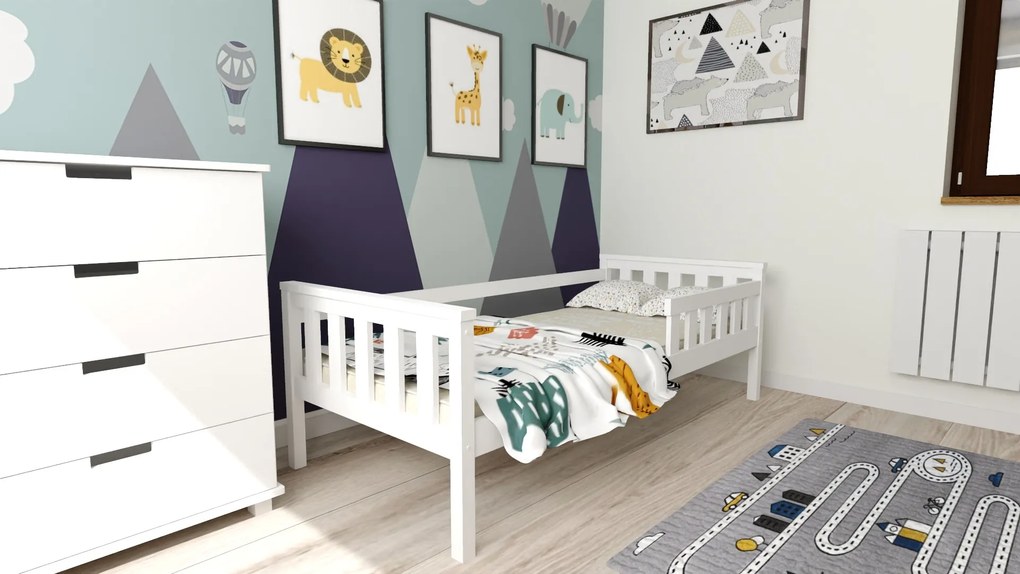Gyerekágy MONTY 90 x 200 cm, fehér Ágyrács: Léces ágyrács, Matrac: Deluxe 10 cm matrac