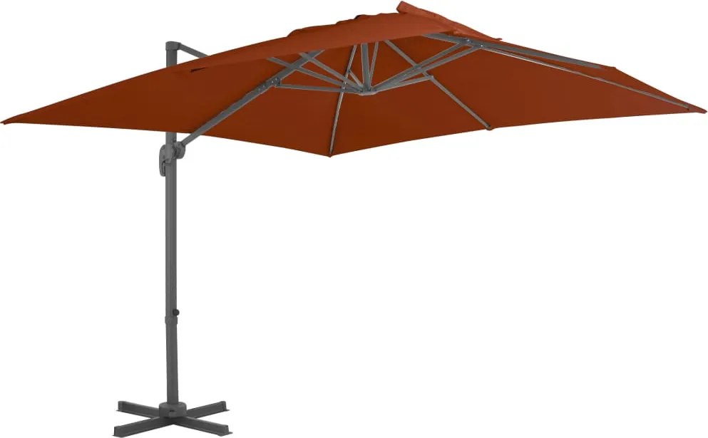 vidaXL terrakotta színű konzolos napernyő alumínium rúddal 300x300 cm