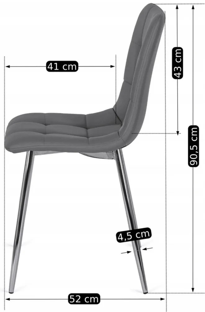 Szürke Eco-bőr Étkezőszék ENZO