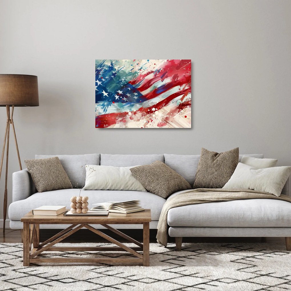 Üveg kép - Az USA zászlaja (70x50 cm)