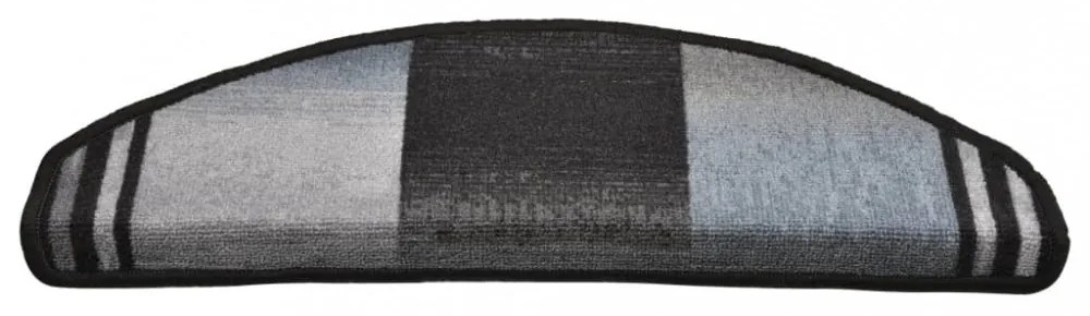 10 db fekete és szürke öntapadó lépcsőszőnyeg 65x21x4 cm