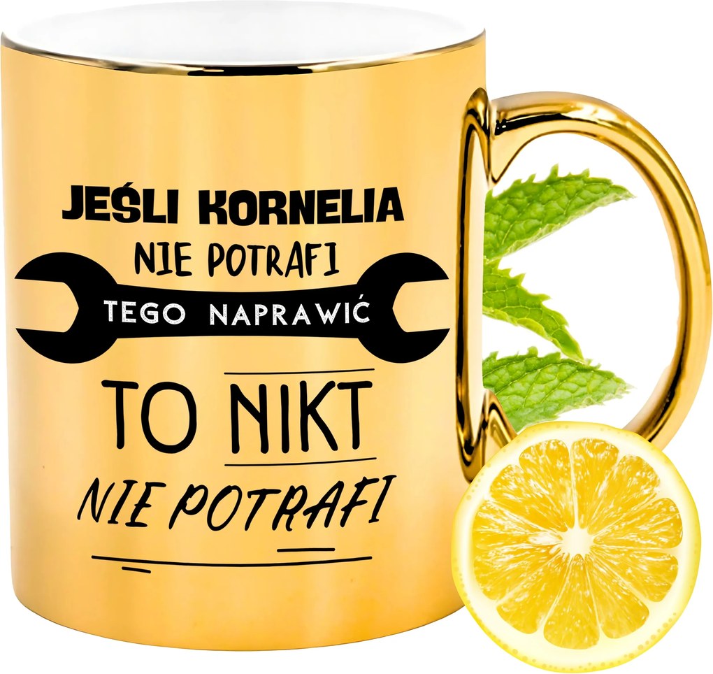 Prémium Arany Csillogó Bögre Kornéliának Ajándék Nyomtatott Fotóval