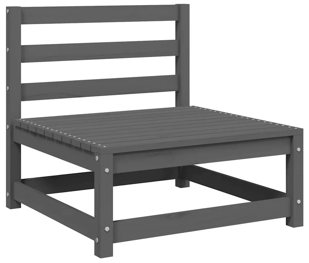 vidaXL 2 részes szürke tömör fenyőfa kerti ülőgarnitúra párnákkal