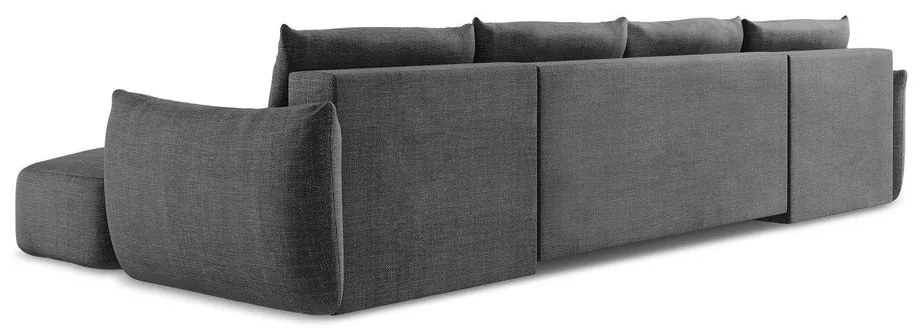 Sötétszürke kinyitható sarokkanapé (U alakú) Leila – Makamii