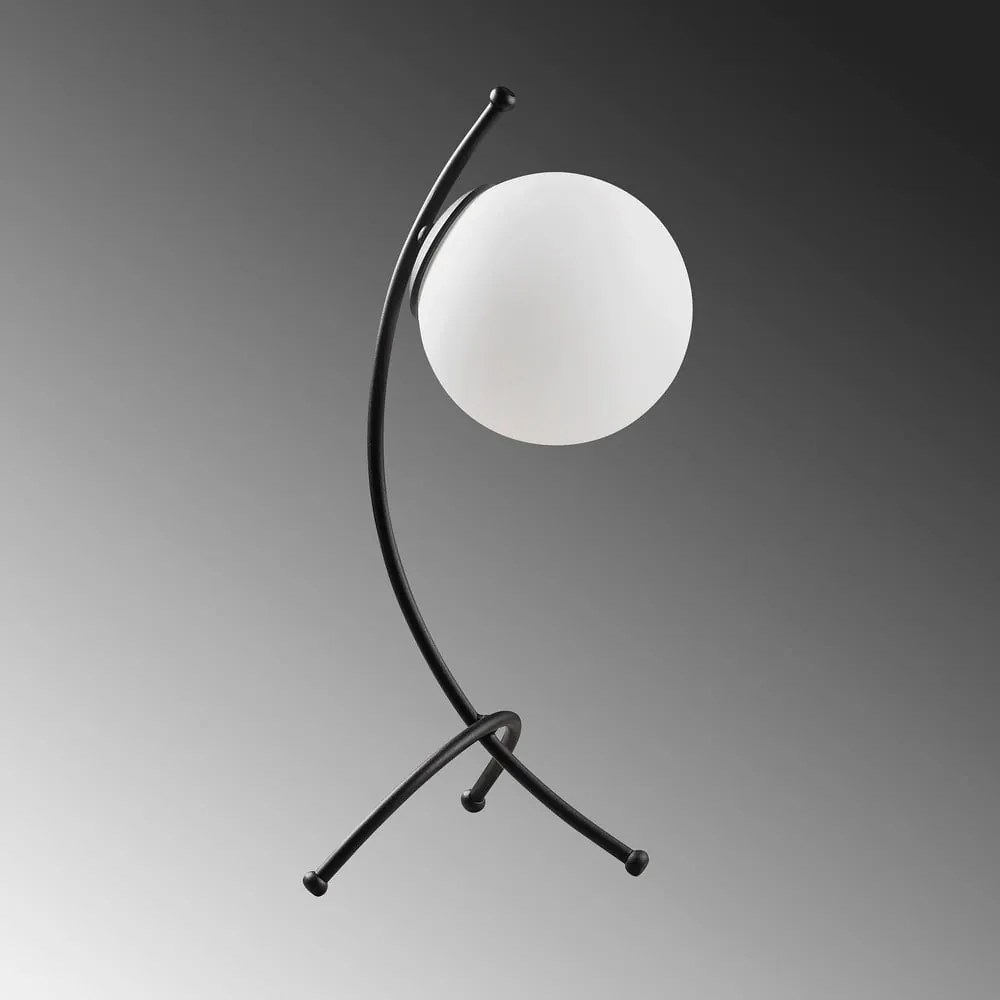Fekete-fehér asztali lámpa üveg búrával (magasság 43 cm) Yay – Opviq lights