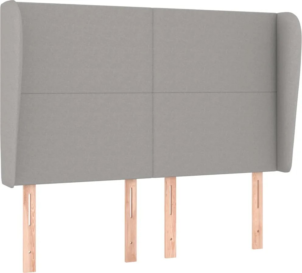 világosszürke szövet fejtámla szárnyakkal 147 x 23 x 118/128 cm