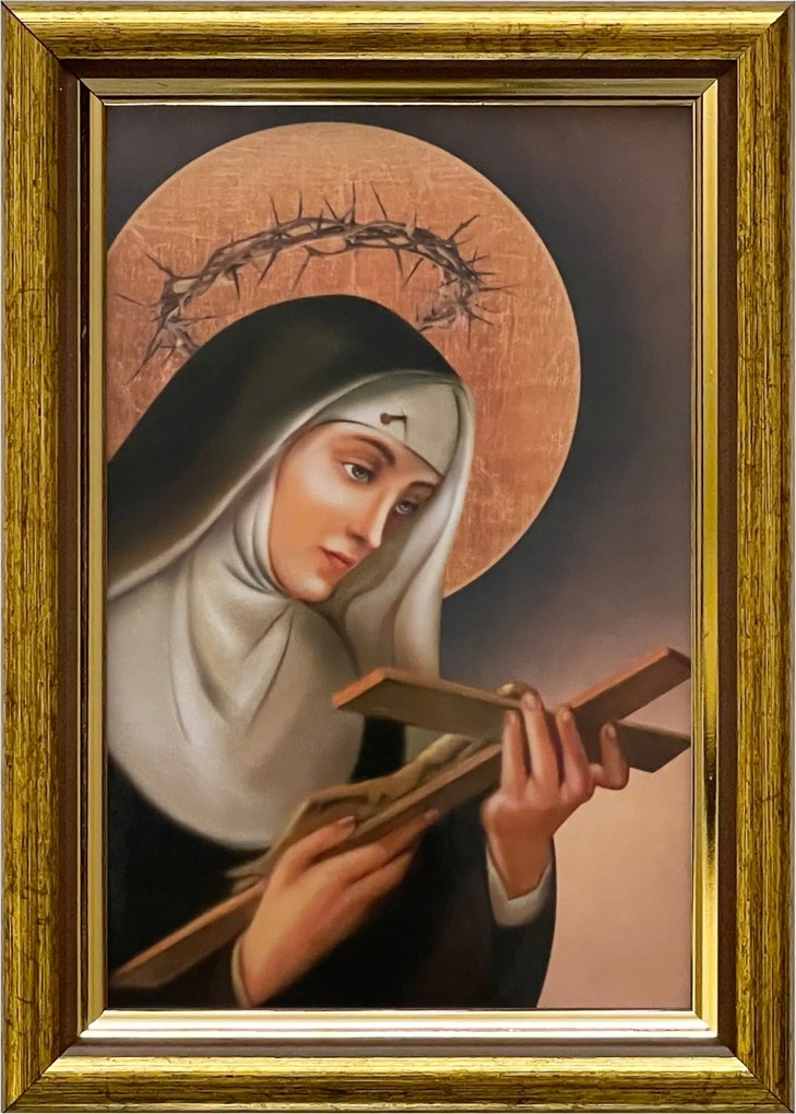Vászonkép 18x13 Szent Rita Cascia Arany Díszített Fa Keret