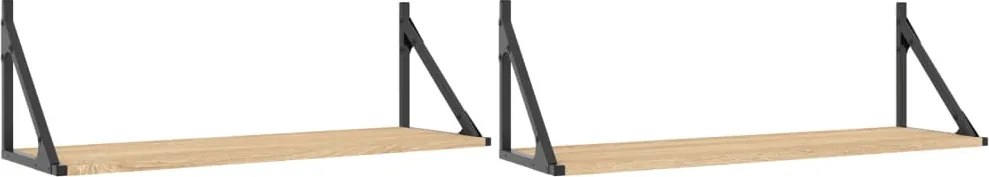 vidaXL 2 db sonoma tölgyfa fali polc 80 x 25 x 25,5 cm
