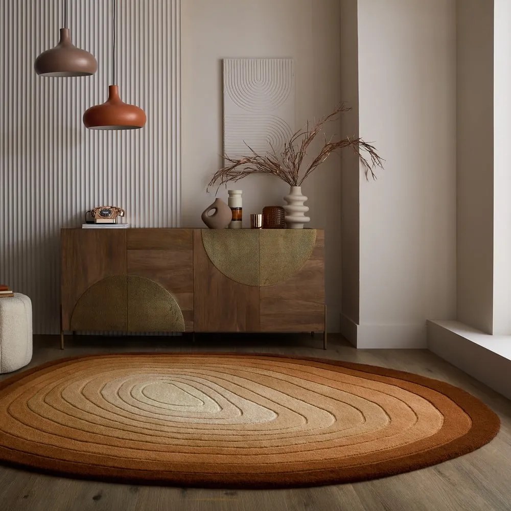 Téglavörös gyapjú szőnyeg 200x290 cm Puddle Ombre Wool – Flair Rugs