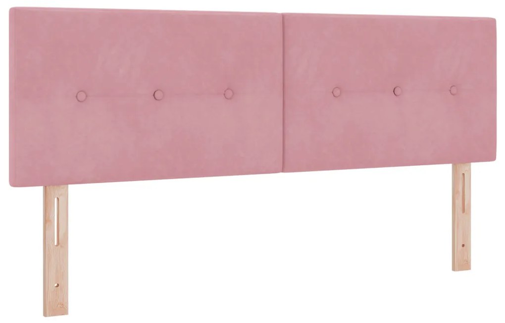 Boxspringágy Mattal és LED világítással Rózsaszín 140x200 cm Bársonyos