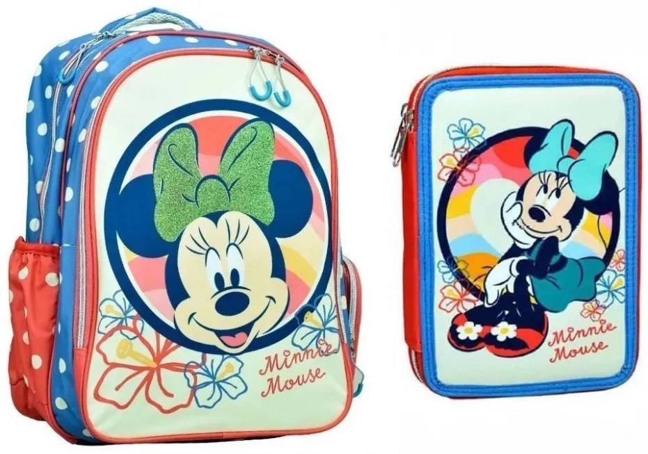 Disney Minnie iskolatáska és tolltartó szett boho 2 db-os