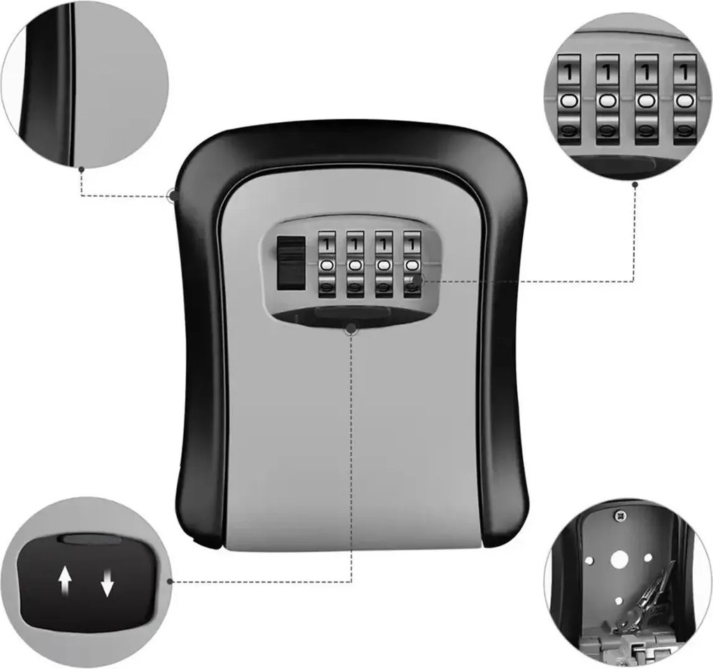 Tartós műanyagból készült kulcsszéf