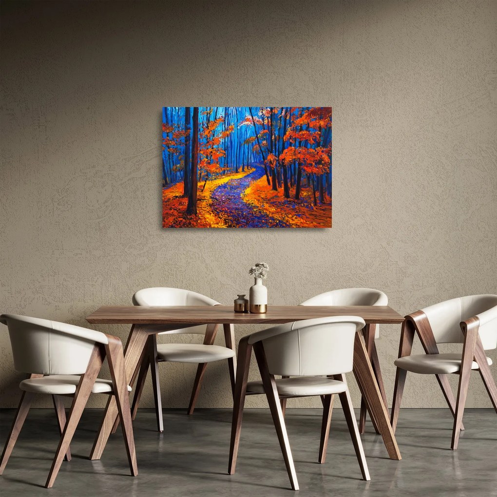 Egy őszi erdő képe (üvegen) (70x50 cm)