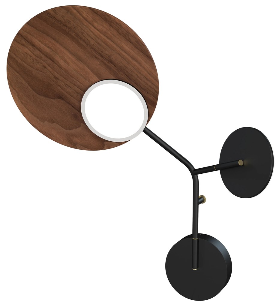 Fali lámpa Ballon 3 bal oldali, többféle változatban - TUNTO Modell: arany keret / 24k arany, rögzítő rész fekete, rétegelt lemez panel fekete