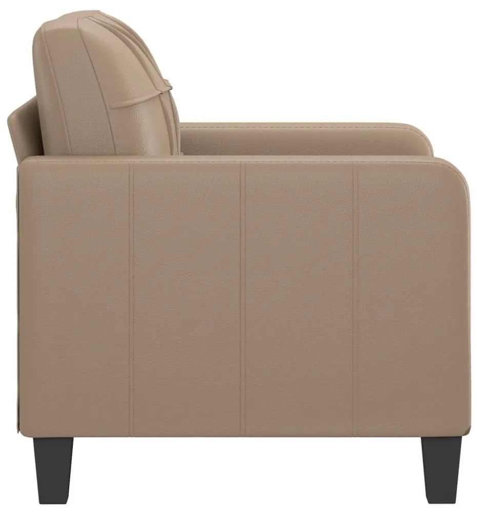 kávészínű műbőr kanapéfotel 60 cm