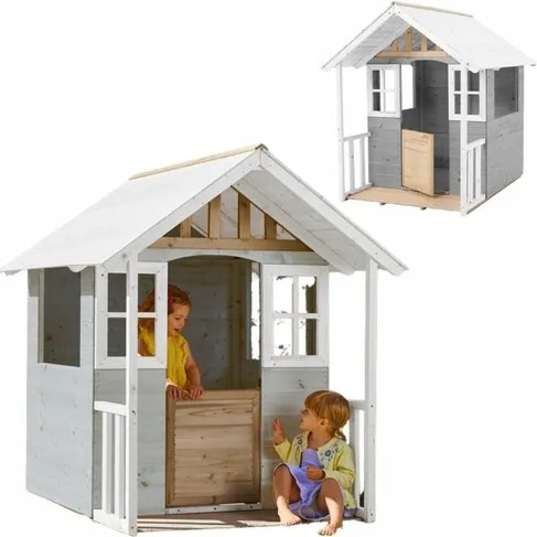 Tp Toys Fából Készült Kerti Házikó Gyerekeknek Verandával És Redőnyökkel 18M+