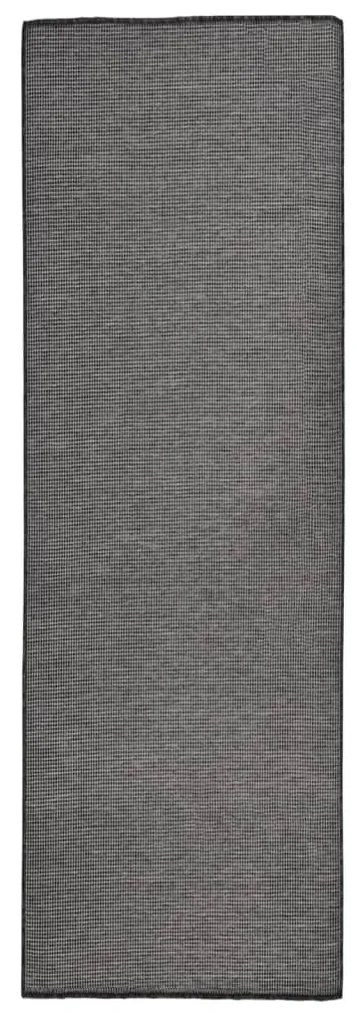 szürke lapos szövésű kültéri szőnyeg 80 x 250 cm