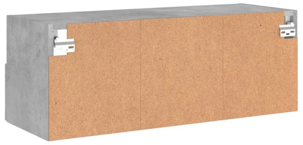 betonszürke szerelt fa fali TV-szekrény 80 x 30 x 30 cm