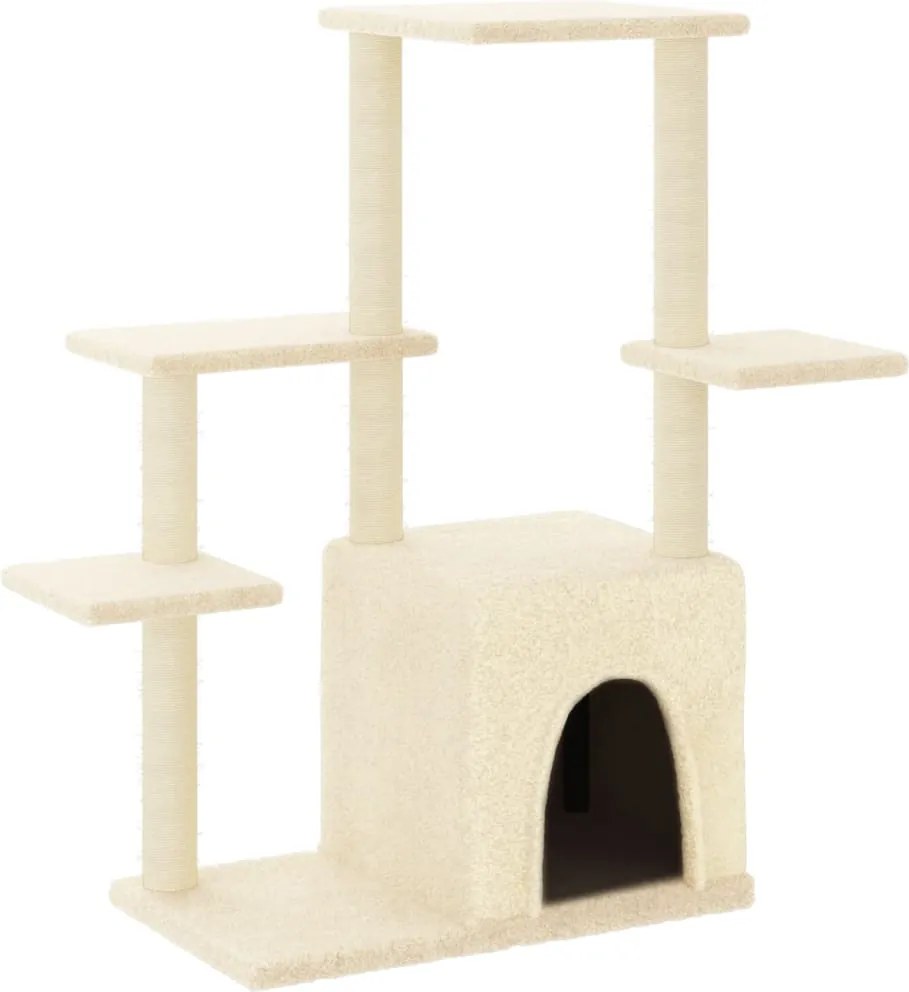 vidaXL krémszínű macskabútor szizál kaparófákkal 97,5 cm