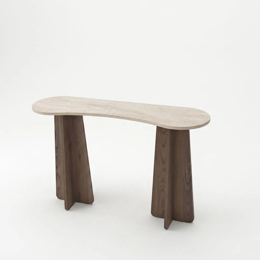Zen komód, travertin-dió, 120 cm