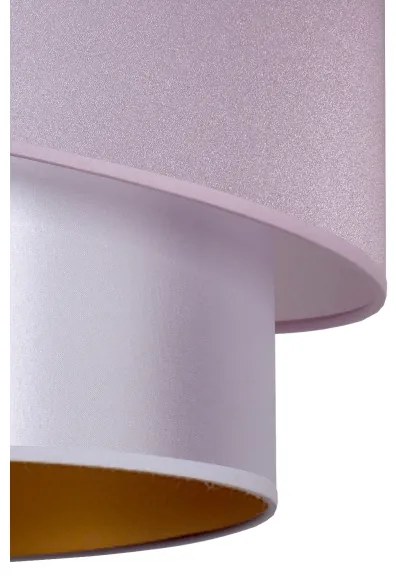 Duolla - Csillár zsinóron PARIS 1xE27/15W/230V á. 40 cm rózsaszín/ezüst/réz