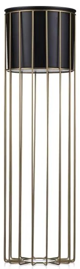 Fém virágcserép LOFT 70x20 cm arany/fekete