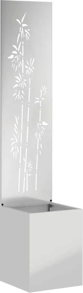 vidaXL Kertvédő vászon Virágos Ezüst 32 x 140 cm Horganyzott acél