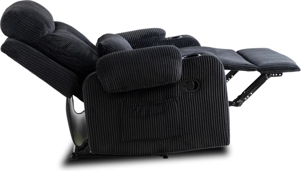 Dönthető fotel fekete kordbársony, TORRES