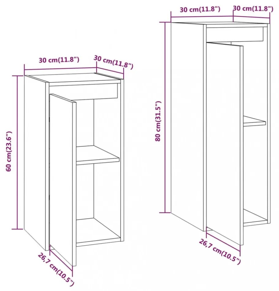 2 darab tömör fenyőfa TV-szekrény