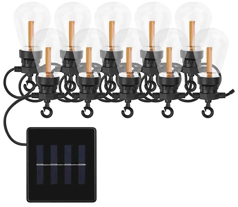 Napelemes LED dekorációs fényfüzér 10xLED/0,6W/1,2V 4,5m IP44 800 mAh