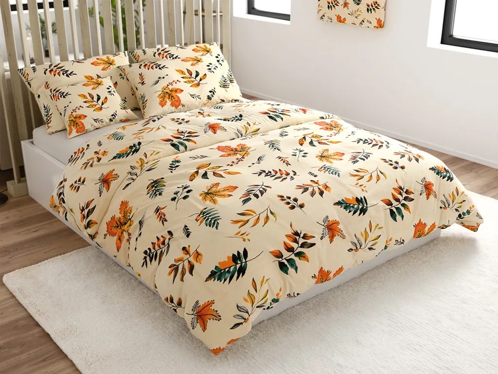 Mikroplüss ágyneműhuzat AUTUMNA krémszínű Ágyneműhuzat mérete: 2 db 70 x 90 cm | 200 x 220 cm