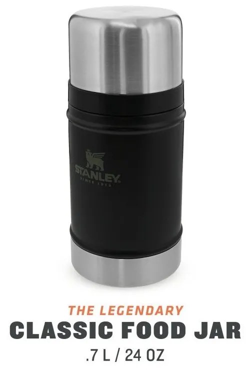 Fekete rozsdamentes acél ételtartó termosz 700 ml Legendary Classic Black – Stanley