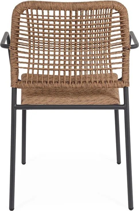 Sötétszürke-natúr színű fém kerti szék Jable – Bizzotto