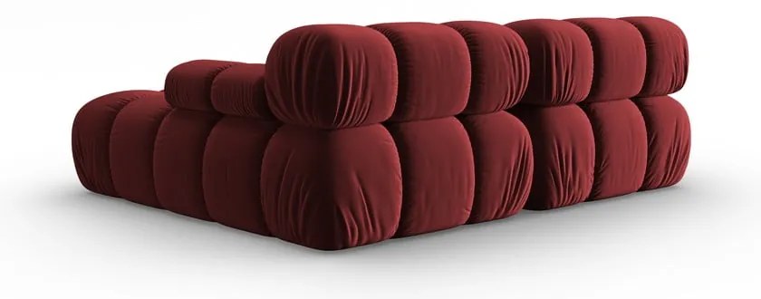 Piros bársony sarokkanapé (jobb oldali) Bellis – Micadoni Home