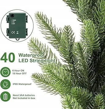 Liyade karácsonyi fényfüzér 1,95m 40 led meleg