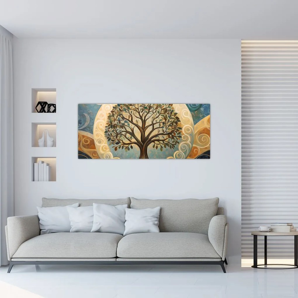 Kép – Életfa és spirálok (120x50 cm)