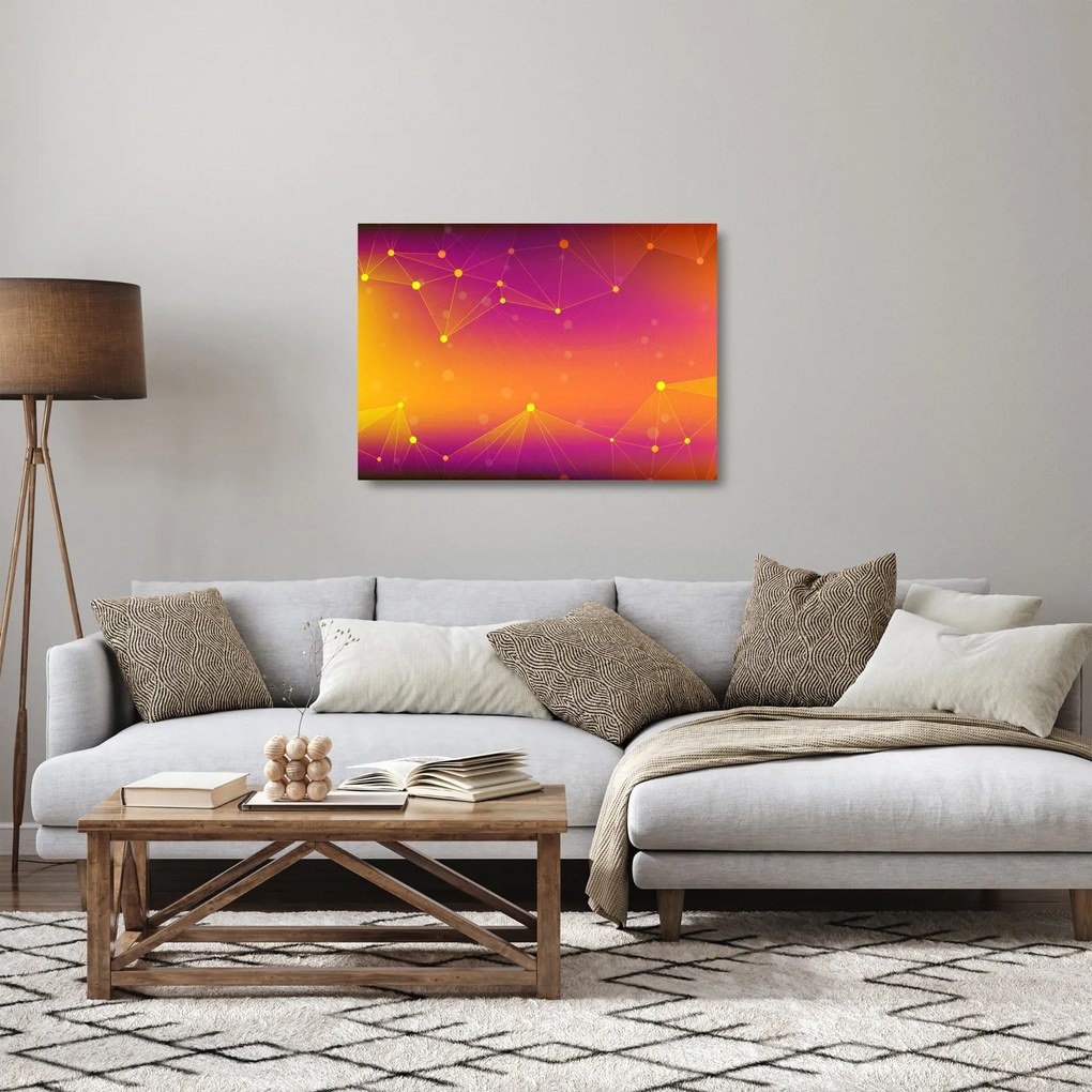 Szines absztrakt kép (üvegen) (70x50 cm)