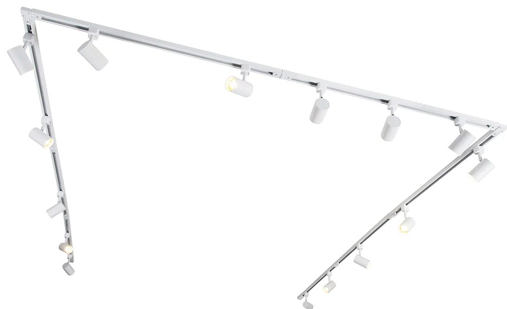 Modern 1 fázisú sínrendszer fehér 15 spottal - Jeana