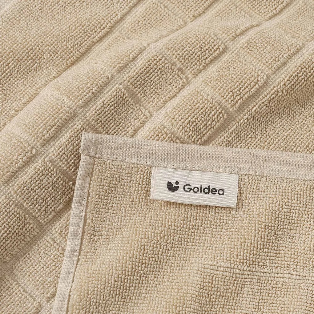 Goldea frottír fürdőszobai szőnyeg mozaika – bézsínű 50 x 70 cm