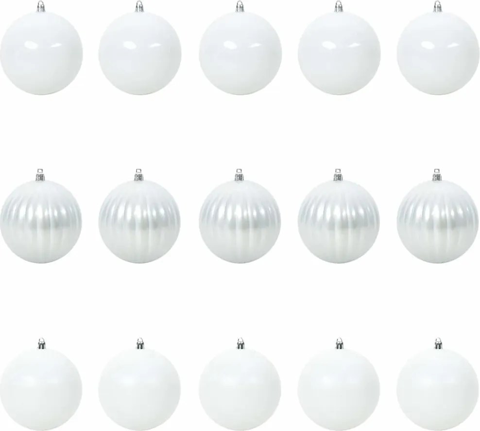vidaXL Karácsonyi Díszszett XL 15 pcs Fehér Műanyag
