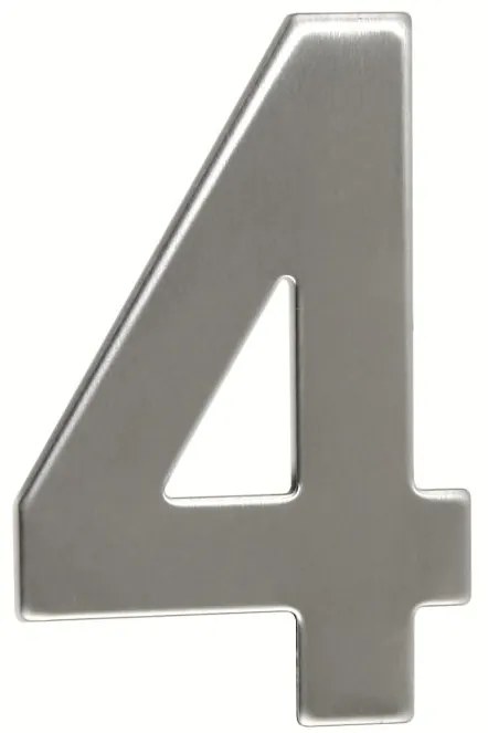 Házszám "4", RN.95L, rozsdamentes acél