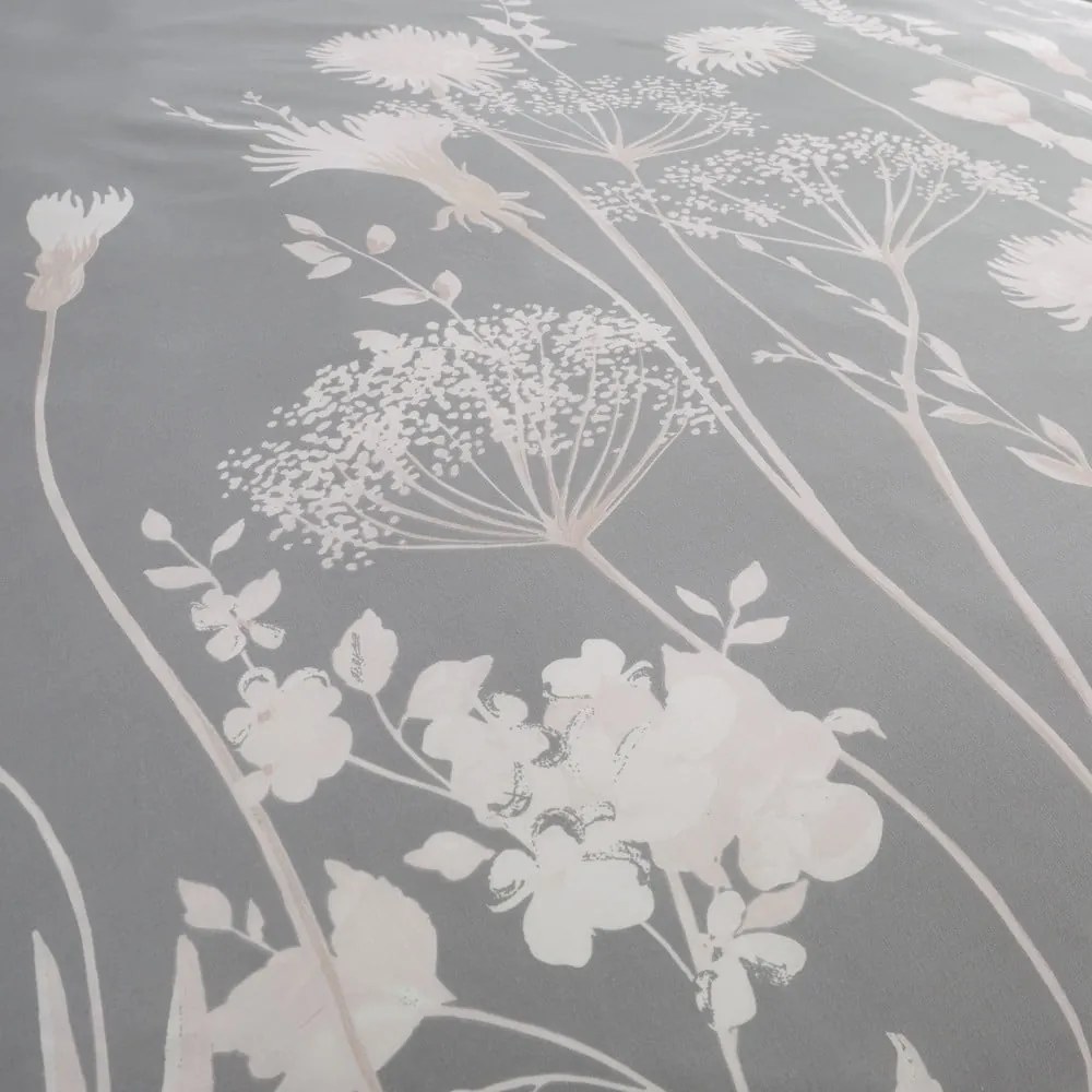 Szürke kétszemélyes ágyneműhuzat 200x200 cm Meadowsweet Floral – Catherine Lansfield