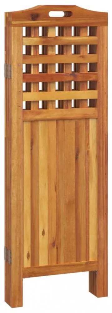 4 paneles tömör akácfa térelválasztó 162x2x115 cm