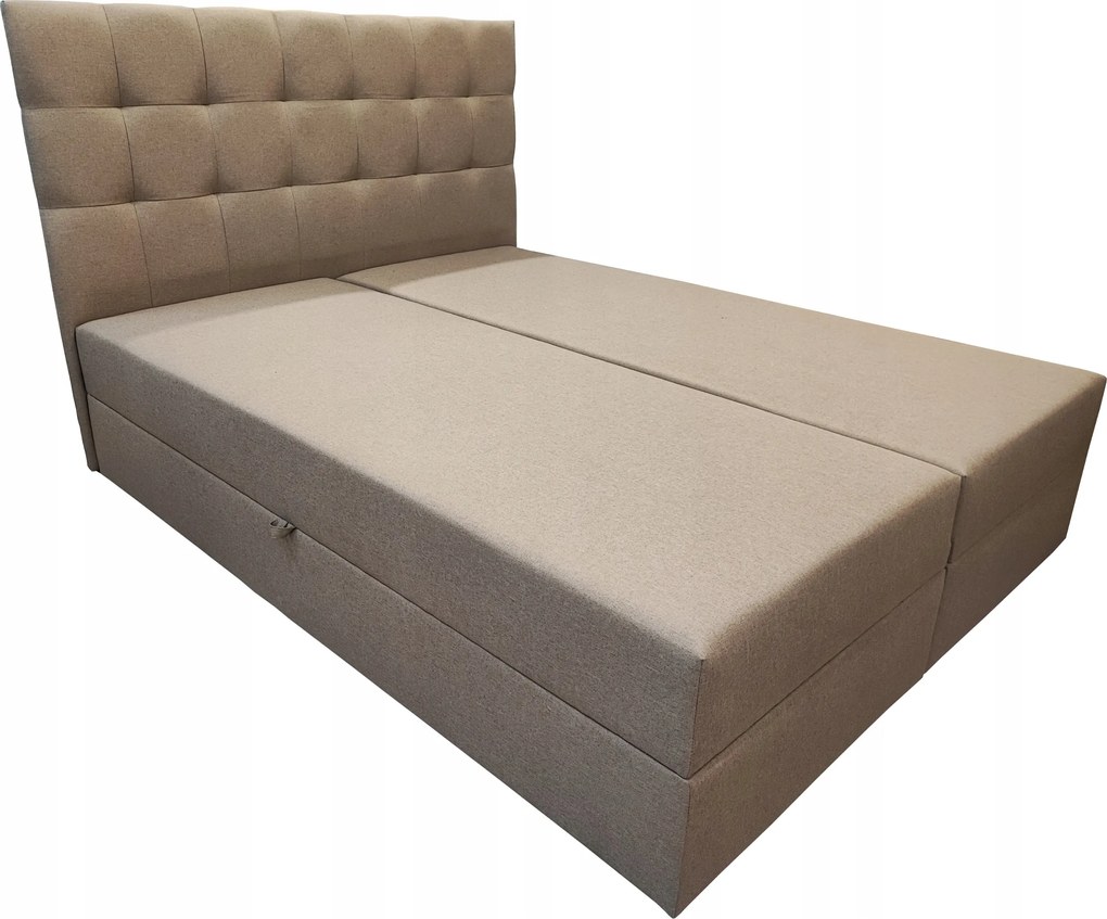 Nagy Kényelmes Kontinentális Ágy 2x Ágyneműtartó Matrac Bonell Bézs