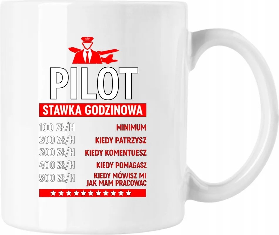 Bögre Pilot repülési humor fehér 330ml