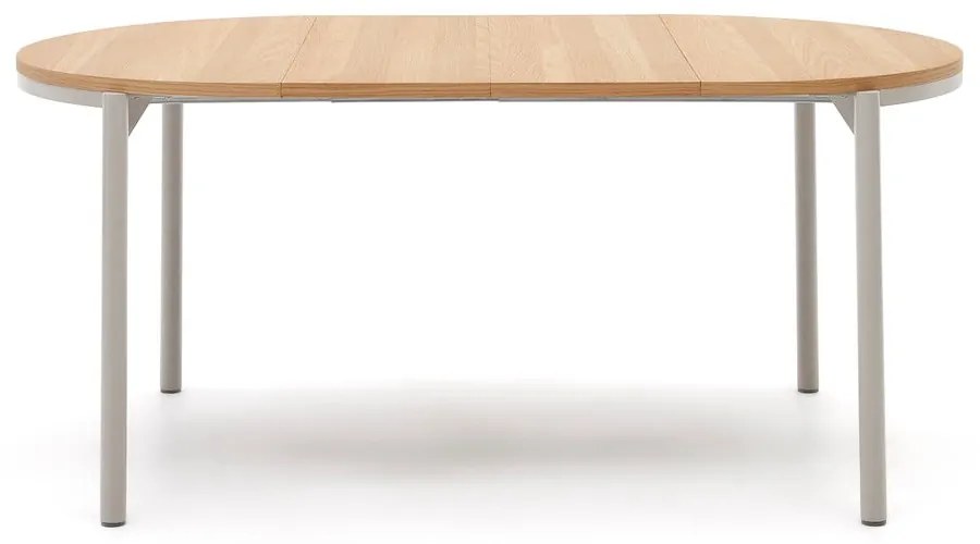 Natúr színű kerek bővíthető étkezőasztal tölgyfa dekoros asztallappal ø 90 cm Montuiri – Kave Home