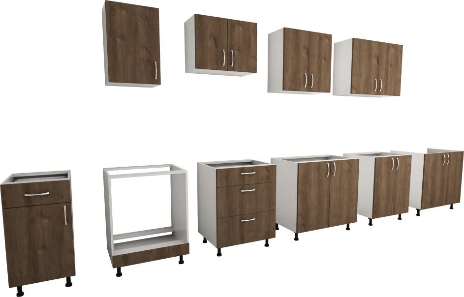 Benita 1 ajtós Alsó konyhaszekrény Bronz Tölgy-Fehér 40x50x80 cm N