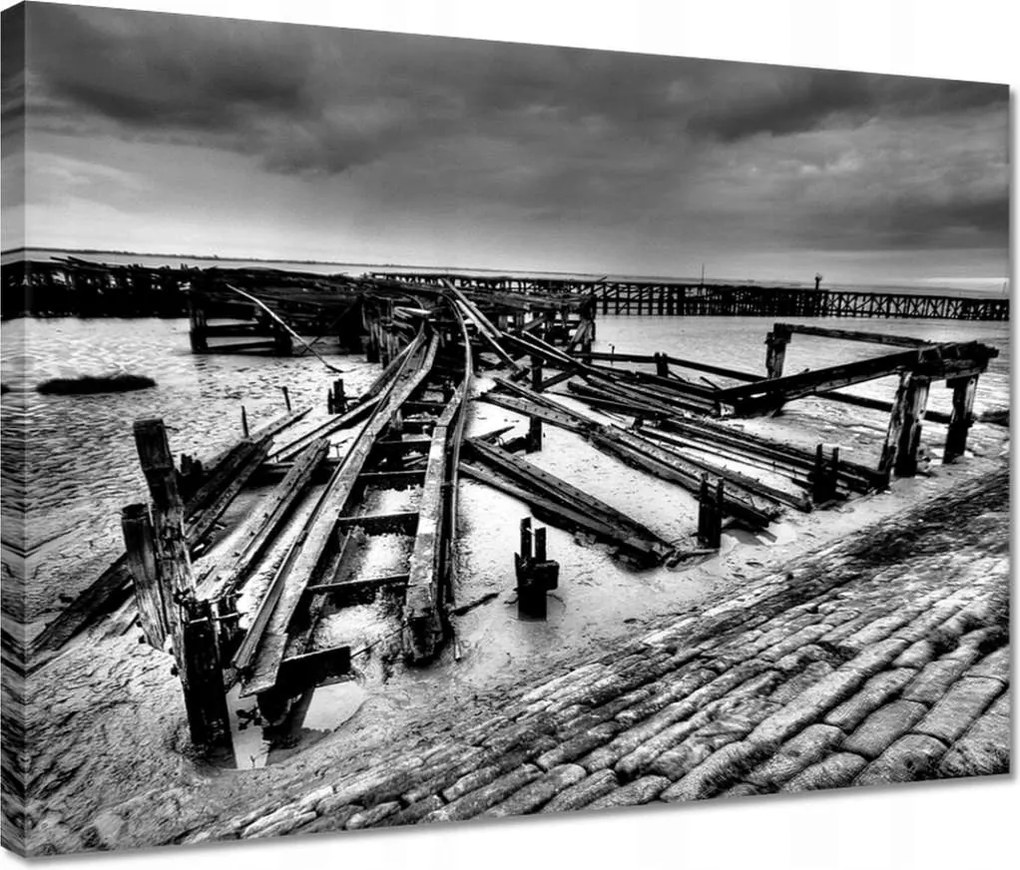 Vászonkép 40x30 Halászcsónak sín